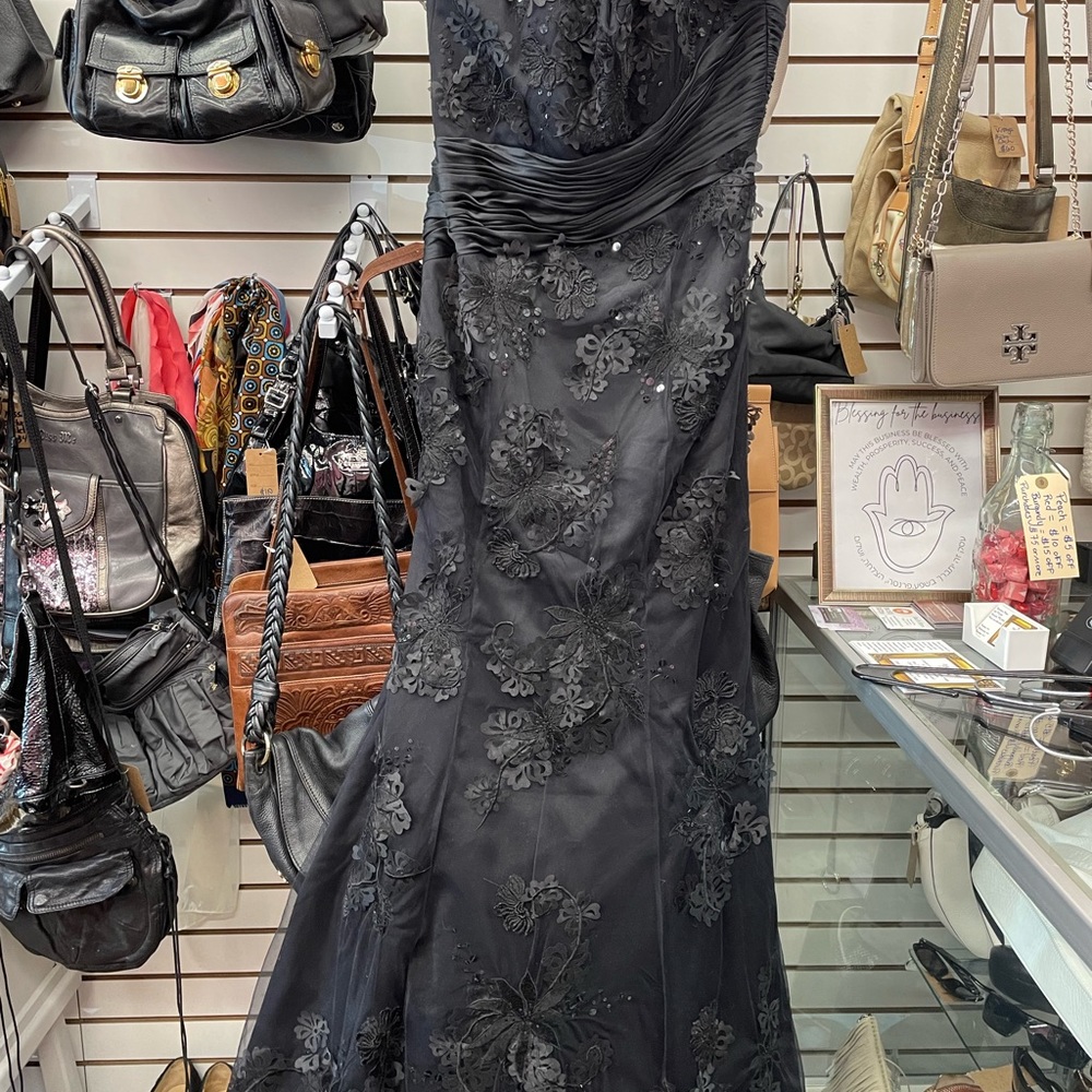 NWT black Jovani strapless dress size 8